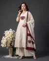 K 1207 By Naisha Roman Embroidery Kurti With Bottom Dupatta 